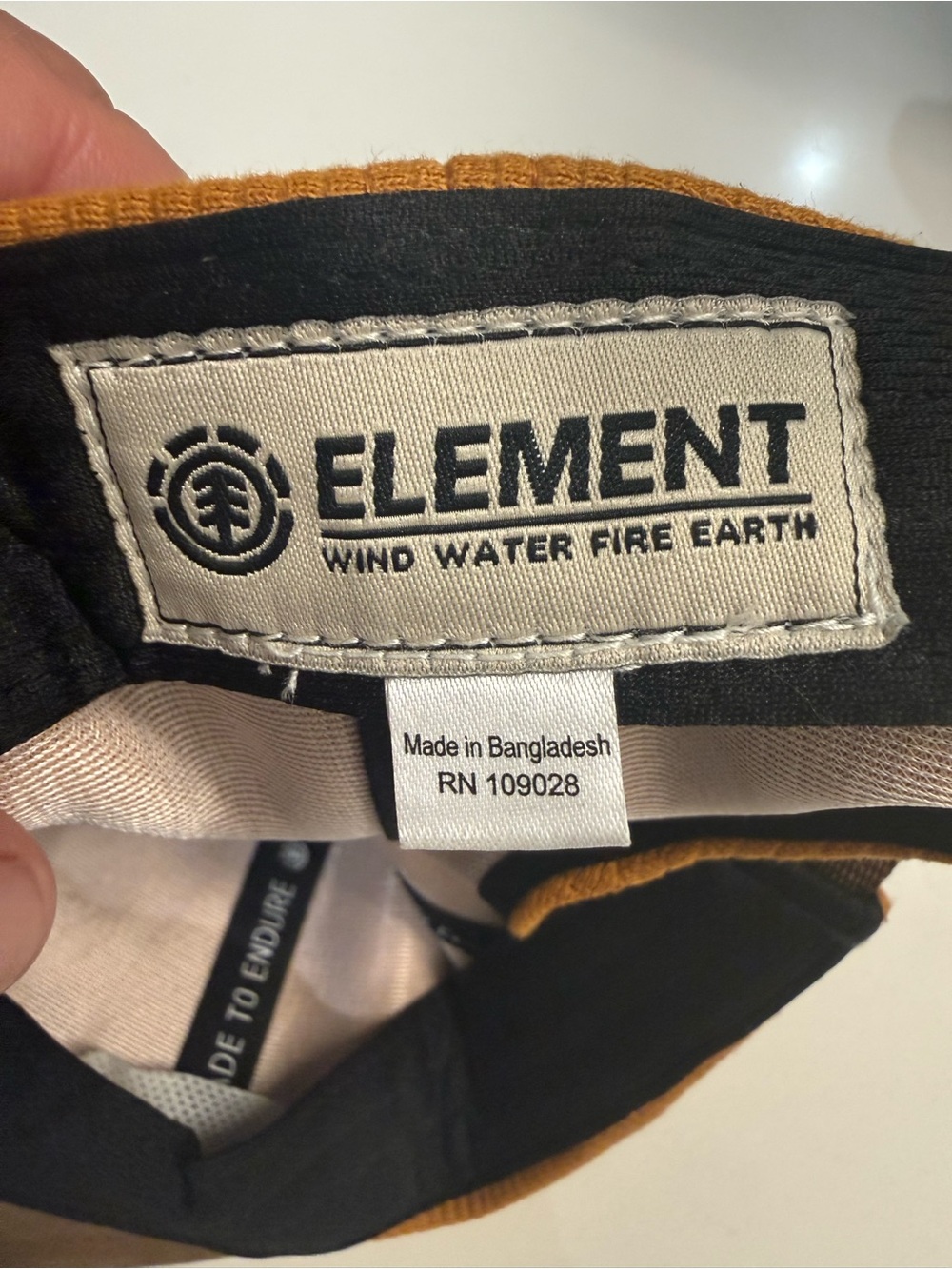 Element Men's Two-Tone Mustard and Brown Corduroy Baseball Cap - Picture 4 of 4